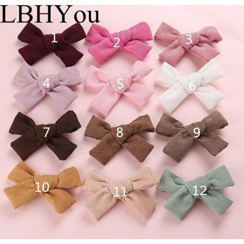 1PCS Knot Bows Fabric Hair Clips One Size Fit Most Baby Girls Corduroy Hairpins Princess Girls Hair Accessories