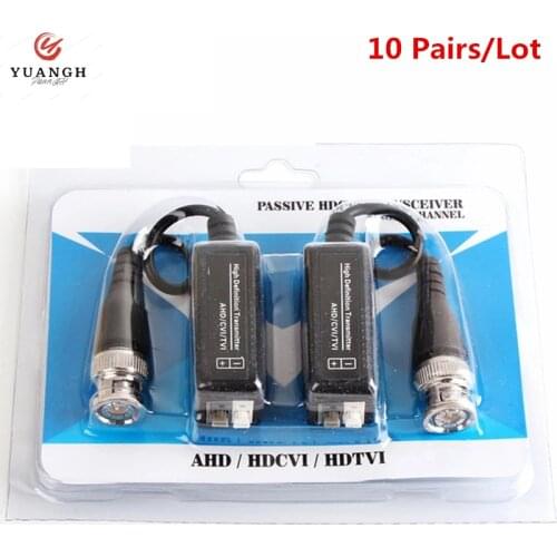 10 Pairs AHD/CVI/TVI Twisted BNC CCTV Video Balun Passive Transceivers UTP Balun BNC Cat5 CCTV UTP Video Balun For CCTV Camera