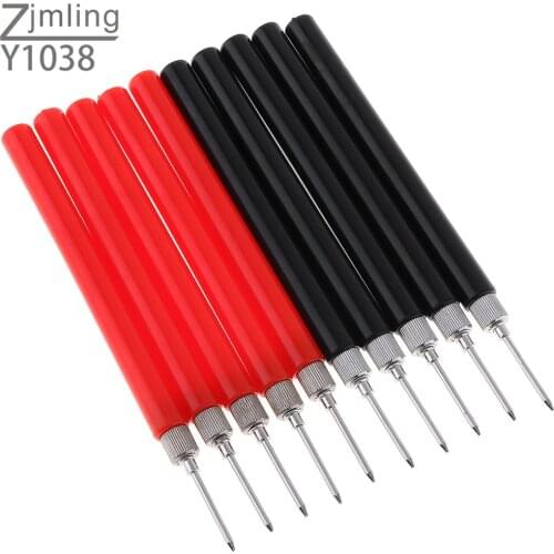 10pcs/lot ZJMLING Sale Multimeter Accessories Spring Test Probe Tip Insulated Test Hook Wire Connector Test Lead Pin