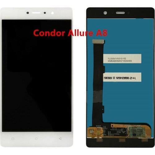 100% test For Condor Allure A8 LCD Display With Touch Screen Digitizer Assembly Replacement Parts for condor A8