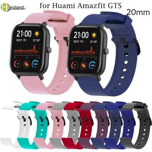 20mm Silcone watch strap bracelet For Xiaomi Huami Amazfit GTS Smart Watch band Wrist Strap For Huami Amazfit GTR 42mm bands new