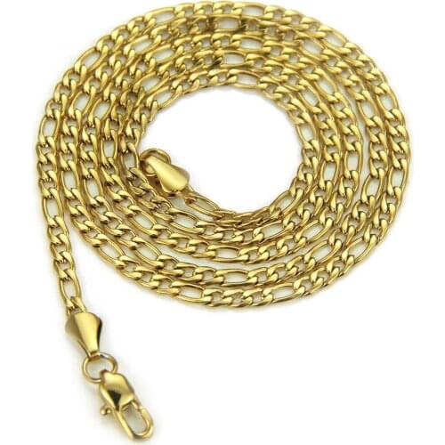 2020 European And American Mens Hip Hop Three Short And One Long Thin Gold Chain N