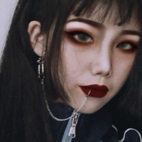 2021 Pop Punk Cool Personalized One-piece Earrings Lip Chain Nose Chain False Earrings Lip Ring Piercing Body Jewelry