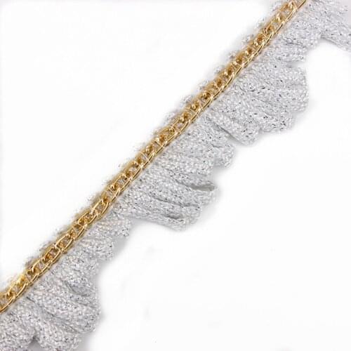 5yard Braided Silver Gold Chain Lace Trimming Lace Ribbon Trim Motif Bridal Applique Venice Sewing Supplies for DIY Cloth T1606