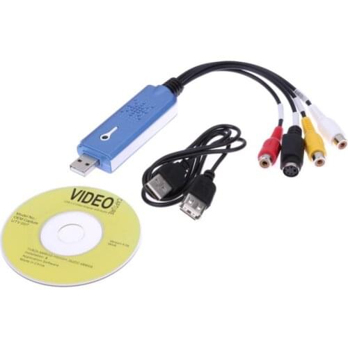 For Easycap Usb Video Capture Card Adapter Tv Dvd Vhs Captura De V Deo Kaart Audio Av Voor Computer/Cctv Camera Usb 2.0 Adapter