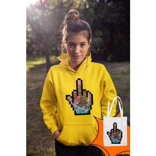 Angemiel Wear Galaxy Hand Yellow Women 'S Hooded Sweatshirt Bags Kombin