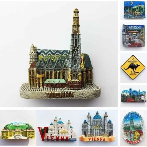 Austria Vienna Fridge Magnet Salzburg Innsbruck Tourism Souvenir Crafts Magnetic Refrigerator Stickers Hand Gift Home Decoration