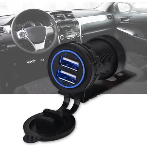 Dual USB Socket Car Charger Power Adapter 2.1A 3.1A 5V Waterproof Auto Dual USB Socket For iPhone 7 Samsung Galaxy S6 Xiaomi