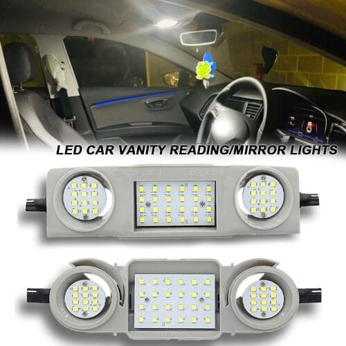 Car LED Interior Roof Vanity Mirror Lights Reading Lamp For Skoda Yeti 5L Octavia 5E3 5E5 Superb 3T4 3T5 Seat Alhambra Leon 5F