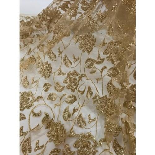 Flower glued glitter lace z-han62513 for sawing/party