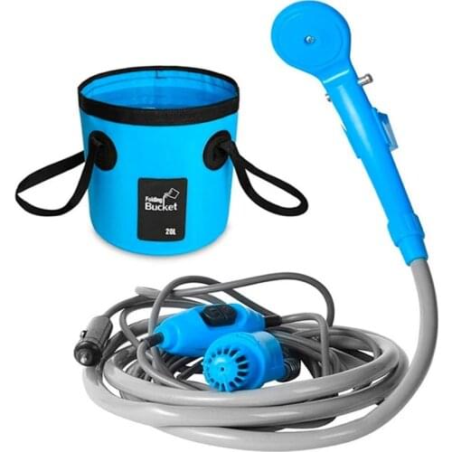 Portable Camping Shower 12V Electric Outdoor Shower Water Bag chuveiro Kit For Travel Car Washing Hiking Plants Watering