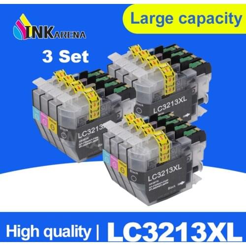 INKARENA 3Set LC 3213 XL Full Ink Cartridge For Brother LC3213 DCP-J772DW DCP-J774DW MFC-J890DW MFC-J895DW Printers 4 Color