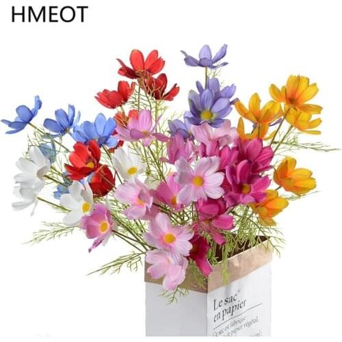 Artificial Flower Daisy Chrysanthemum Sun Flower Cosmos Gesang Wedding Flower Arrangement Room Home Decor Photo Props Crafts