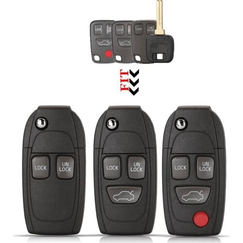 Jingyuqin 2/3/4 Buttons Modified Remote Car Key Shell Case For Volvo S60 XC90 V50 S40 V70 S60 S70 S80 XC70