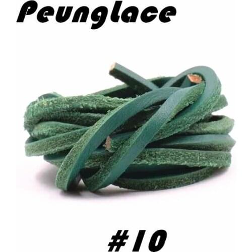 Quality PeungLace 100 pair 3mm Square Genuine Leather Shoelaces 10 Colors Available