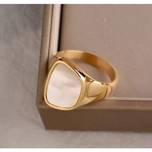 Stainless steel fritillery light luxury senior sense ring Mori INS cold wind niche design air quality ring tide