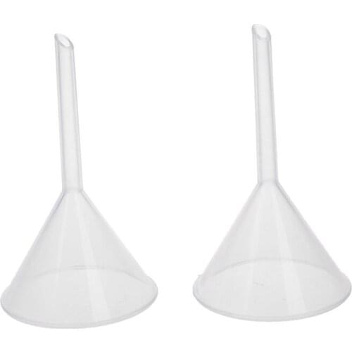 2 Pcs 60 ml 2 5/9" Mouth Dia Laboratory Clear White Plastic Filter Funnel