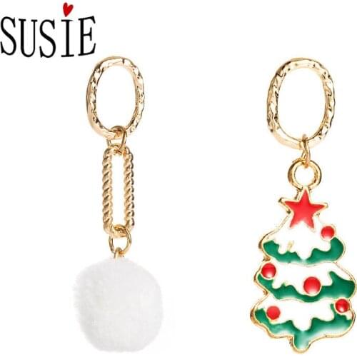 LOVE SUSIE New Christmas Earrings Christmas Tree Snowball Shaped Drop Earrings Cute Jewelery Gifts For Women Party Accessories