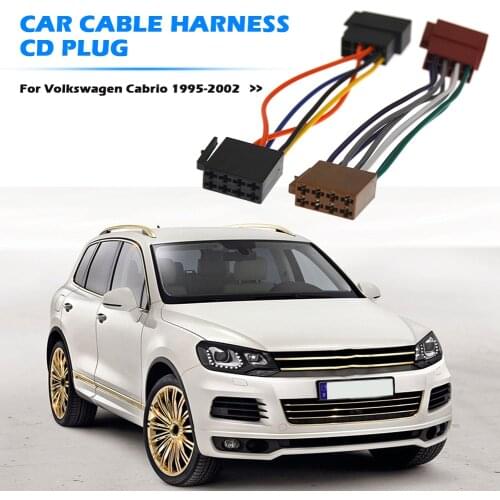 Male to Female ISO Lead Radio Wiring Harness for VW Beetle Cabrio Corrado GTI Wiring Harness Adapter Plug Cable