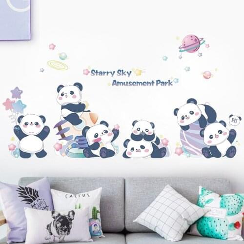 Many National Treasure Red Pandas Play With Self-Adhesive Wall Stickers Childrens Bedroom Entrance Landscaping Wallpaper