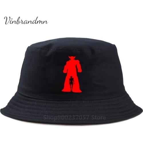 Mazinger Z 3D Print Goldr UFO Robot Grendizer Panama Bucket Hat Purified Cotton Crew Fisherman Hat