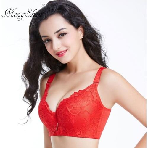 Full cup Increase fertilizer Fat mm underwear Big chest is small Anti sag Lace Gather and breathe Woman with steel rim Big code