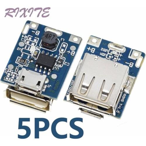 5pcs 5V Boost Step Up Power Module Lithium LiPo Battery Charging Protection Board LED Display USB for DIY Charger 134N3P Program
