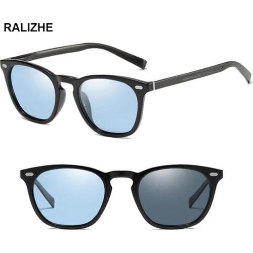 RALIZHE Vintage Driving Photochromic Sunglasses Men Women Polarized Chameleon Discoloration Sun Glasses for Men Fashion Square