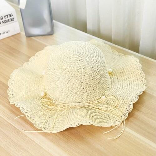 Straw Cap Lady Women 2021 Summer Fashion All-match Foldable Sun Protection Hat Female Casual Flat Brim Bowknot Outdoor Sun Hat