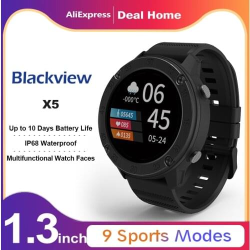 Blackview X5 IP68 SmartWatch Men Women Sports Watch Clock Sleep Monitor Fitness Tracker Heart Rate Smart Watch for IOS Android