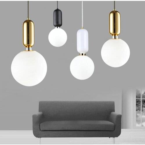 Modern Glass LED Pendant Lights Fixture Hanglamp Designer Loft Style Retro Kitchen Lamp Metal Industrial Lighting Bedroom Bar