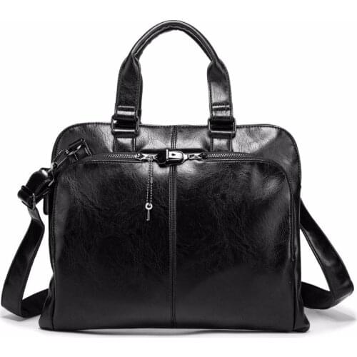 New business mens document bag handbag horizontal briefcase work shoulder bags