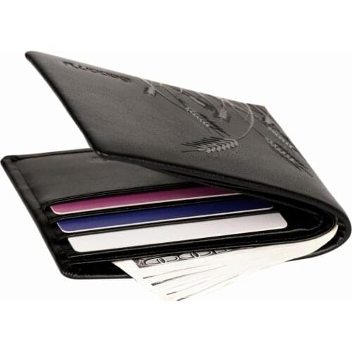 Embossing Fashion Vintage Leather Luxury Male Wallets Men Bill Money Bag Dollar Card Holder Purses for Men Mini Slim Purse Photo