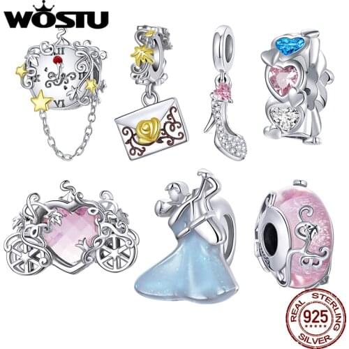 WOSTU Dancing Party Magic Dream Pendant Charms 925 Sterling Silver Fit Original Silver Bracelets Fine Jewelry Making BNC406