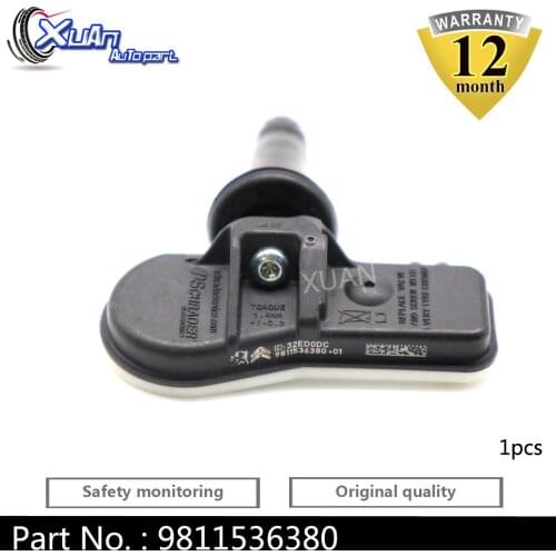 XUAN 1 PCS Tire Pressure Monitor Sensor TPMS 9811536380 9673860880 For Citroen Berlingo Multispace C5 C-Elysee DS9 207 Tepee Van
