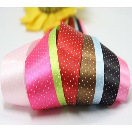 YAMA Polka Dot Printed Satin Ribbons 25mm 1" inch 100yards/roll Ribbon Wedding Birthday Party DIY Decoration Accessories