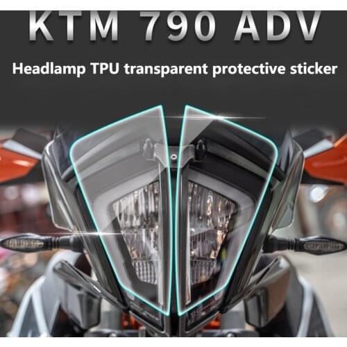 Motorcycle Headlamp Protection Film Transparent Hd Tpu Scratch Repair Waterproof Modification for Ktm 790adv 390adv