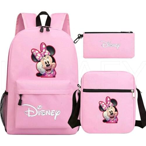 Hot Sale Minnie Mouse Mochila Bag Backpack Boys Girls School Bag Travel Bag Laptop Bagpack with Crossbody Pen Bags