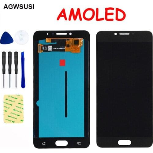AMOLED LCD For Samsung Galaxy C7 Pro C7010 LCD Display Screen Module Touch Screen Digitizer Glass Sensor Assembly Replacement