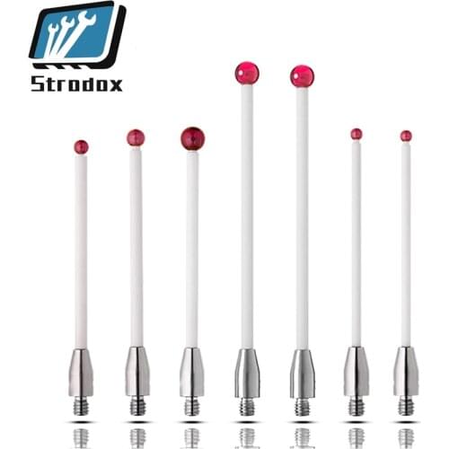 1pcs/lot M3 Ceramic Probe Lever Dial Indicator Ruby Measuring Tip Head CMM Needle Length 50 100mm Non-magnetic Gauge Pin Rod CNC