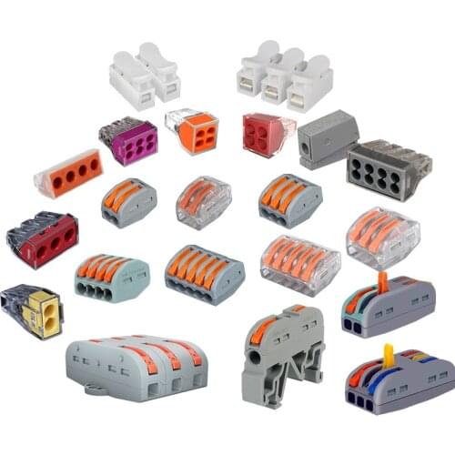 New 10/20/100pcs PCT-212 Mini Fast Wire Connectors Universal Compact Wiring Connector Push-in Terminal Block PCT-212 213 214 215
