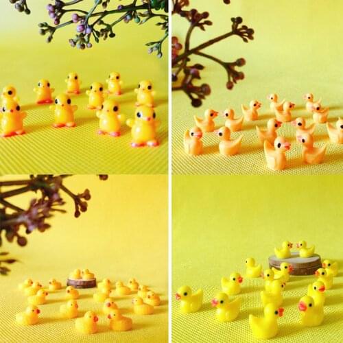12 Pcs/yellow duck /miniatures/lovely animals/fairy garden gnome/moss terrarium decor/crafts/bonsai/ DIY supplies/model/figurine