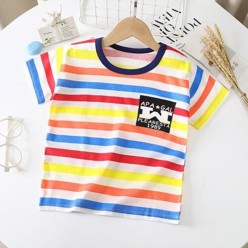 2020 Summer Kids T Shirts Boys Girls Fashion Leisure Pullover Cotton Short-sleeved T Shirts Kids Cartoon Print Short Sleeve