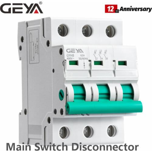 3Phase Main Switch 63A 100A 125A Isolating switch for Home or Industrial Use Circuit Breaker 400V GEYA GYH8