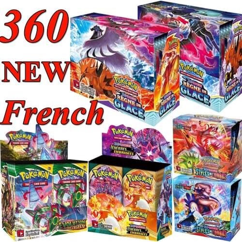 360Pcs French Version Pokemon Cards Box TCG: Sun & Moon Evolutions Booster Shinny Card Pokemon Game Toy Kids Birthday Gift