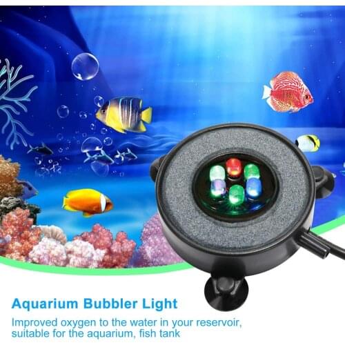 7 color aquarium landscaping decoration aeration lamp LED lighting diving light round bubble light