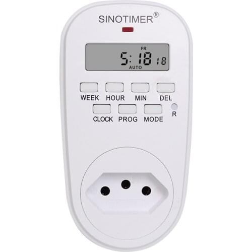 Brazil BR Plug Outlet 7 Day Weekly Programmable Digital Plug Timer Switch Time Relay Wall Clock Power Socket AC 110V 120V 220V