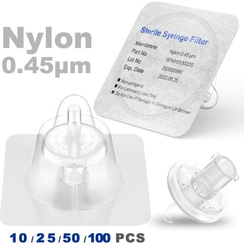Sterile Syringe Filters,Nylon Membrane 0.45um Pore Size,13mm Diameter,10/25/50/100 Pcs Individually Packed by Ks-Tek