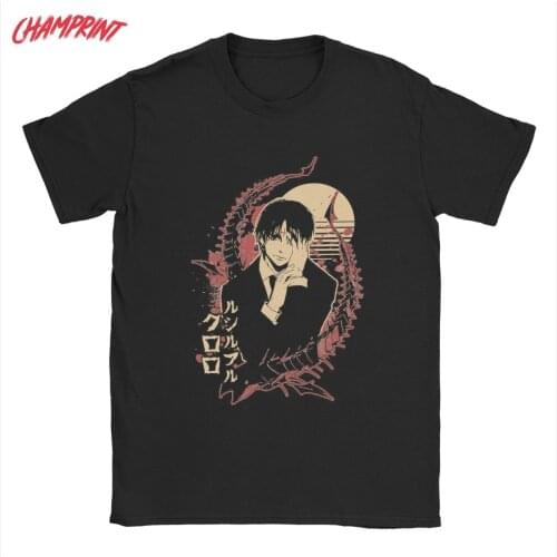 Hunter X Hunter Chrollo Lucilfer T Shirts for Men 100% Cotton Cool T-Shirts Crewneck Anime Tees Short Sleeve Clothes 6XL