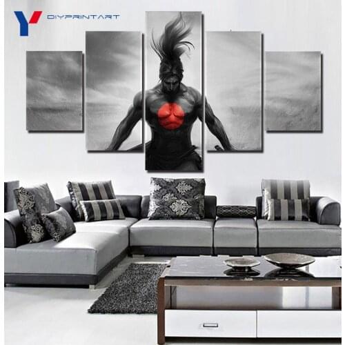 Game Poster LoL Japan Samurai 5 Pieces Canvas Printed Painting Home Decoration Livingroom Wall Paintings A0059